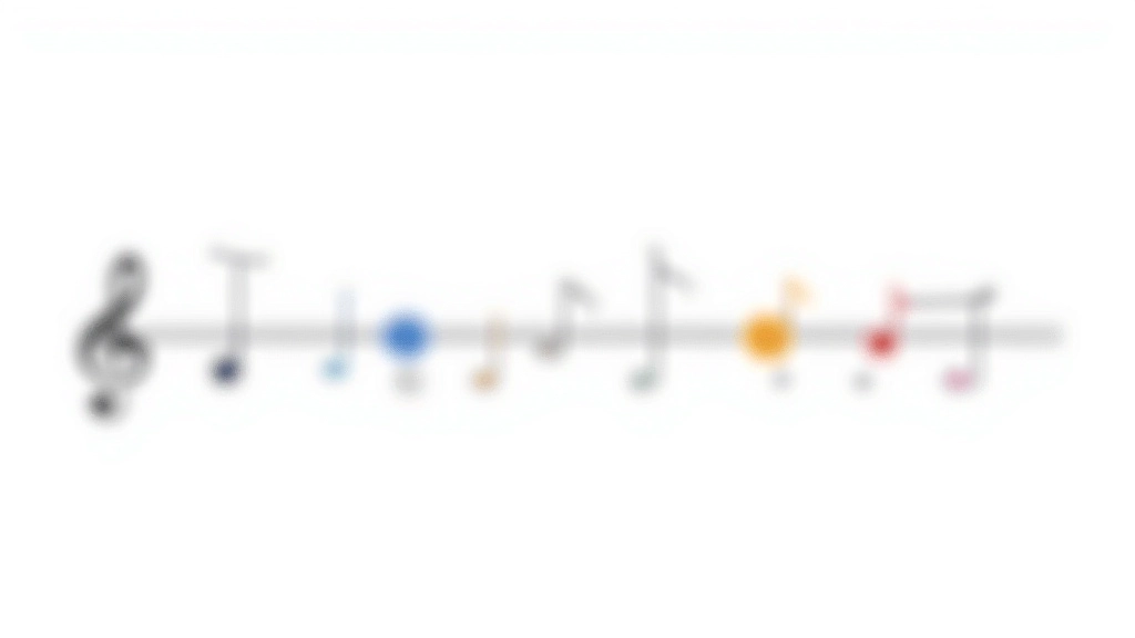 Diagrama visual mostrando downbeats e subdivisions em um compasso de 4/4 com cores distintas